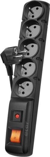 Picture of Listwa zasilajca Acar F5 przeciwprzepiciowa 5 gniazd 1 m czarna (W2051)