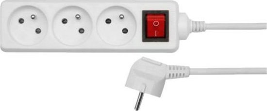 Изображение Listwa zasilajca AWTools 3 gniazda 5 m biaa (AW24637)