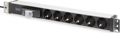 Picture of Digitus Aluminum Outlet Strip, 6 safety outlets with circuit breaker