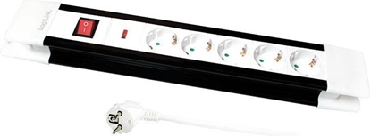 Изображение Listwa zasilajca LogiLink LPS 5 gniazd 3 m biao-czarna (LPS211)
