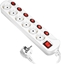 Picture of Listwa zasilajca Orno Multiswitch przeciwprzepiciowa 6 gniazd 1.5 m biaa (ORAE13162(GS)/1,5M)