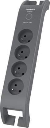 Picture of Listwa zasilajca Philips przeciwprzepiciowa 4 gniazda 2 m szara (SPN3140A/60)