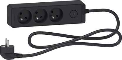Attēls no Listwa zasilajca Schneider Electric Odace przeciwprzepiciowa 3 gniazda 1.5 m czarna (ST9331B)