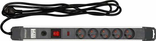 Изображение Listwa zasilajca Sthor T72370 przeciwprzepiciowa 5 gniazd 3 m czarna (72370)