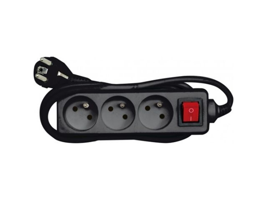 Picture of Listwa zasilajca Vorel 3 gniazda 3 m czarna (72626)