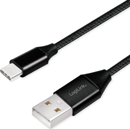 Attēls no Kabel USB LogiLink USB-A - USB-C 1 m Czarny (CU0140)