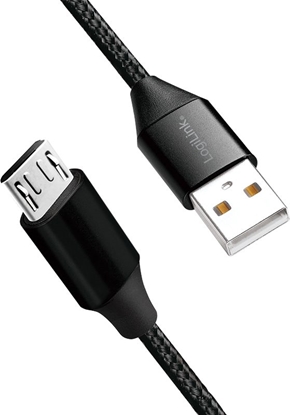 Attēls no Kabel USB LogiLink USB-A - microUSB 0.3 m Czarny (CU0143)
