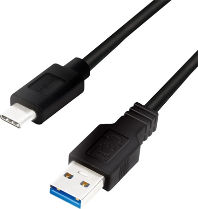 Attēls no Kabel USB LogiLink USB-A - USB-C 1 m Czarny (CU0168)