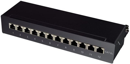 Picture of Logilink Patchpanel Tisch/Wand Cat.6A STP 12 Ports, schwarz