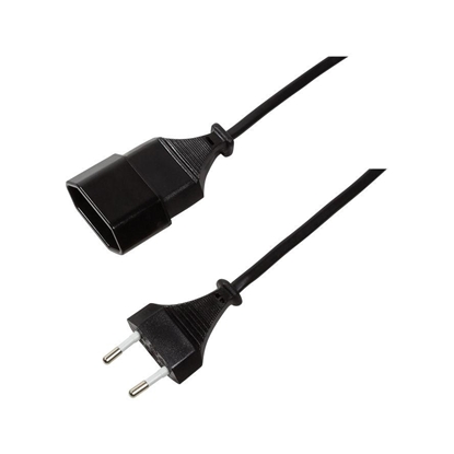 Изображение Logilink Netzkabel Euro CEE 7/16 Stecker zu Dose, 2m schwarz
