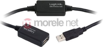 Attēls no Kabel USB LogiLink USB-A - USB-A 15 m Czarny (UA0145)