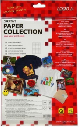 Attēls no Logo Etykiety A4, matowe, biae, 65 etykiety, 140g/m2, 25 szt. (32202)