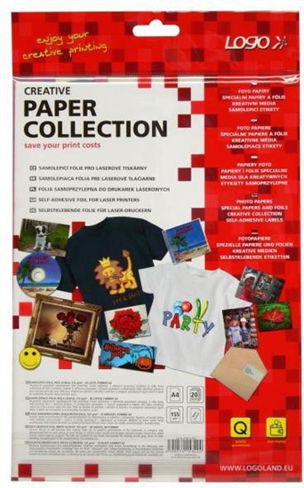 Picture of Logo Samoprzylepny papier, biay, poysk, A4, 155 g/m2, 20 arkuszy (15342)