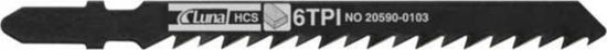 Picture of Luna Brzeszczoty do wyrzynarek ze stali HCS, do drewna, uzbienie szlifowane, rozwarte 75x8x1,3-6 5-P