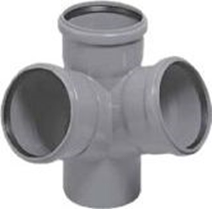 Attēls no Magnaplast Czwórnik ktowy 67° kanalizacji wewntrznej HTED 110mm (11450)