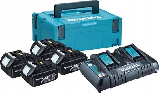 Picture of Makita zestaw zasilajcy 18V MAKPAC, BL1830Bx4+DC18RD (197970-3)