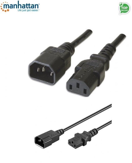 Picture of Kabel zasilajcy Manhattan przeduajcy C14 na C13, 1m, czarny (352673)