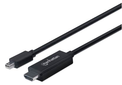 Picture of Manhattan Mini DisplayPort 1.2 to HDMI Cable, 4K@60Hz, 1.8m, Male to Male, Black, Equivalent to MDP2HDMM2MB (except 20cm shorter), Three Year Warranty, Polybag