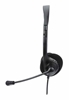 Picture of Manhattan Stereo On-Ear Headset (USB), Microphone Boom, Polybag Packaging, Adjustable Headband, Ear Cushion, 1x USB-A for both sound and mic use, cable 1.5m, Three Year Warranty
