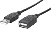 Picture of Manhattan USB-A to USB-A Extension Cable, 1m, Male to Female, 480 Mbps (USB 2.0), Equivalent to Startech USBEXTAA3BK, Hi-Speed USB, Black, Lifetime Warranty, Polybag
