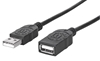 Picture of Manhattan USB-A to USB-A Extension Cable, 1m, Male to Female, 480 Mbps (USB 2.0), Equivalent to Startech USBEXTAA3BK, Hi-Speed USB, Black, Lifetime Warranty, Polybag