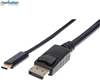 Изображение Manhattan USB-C to DisplayPort Cable, 4K@60Hz, 2m, Male to Male, Black, Equivalent to CDP2DP2MBD, Three Year Warranty, Polybag