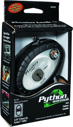 Attēls no MasterLock Gowica Zapicia PYTHON Bez Linki Owalna czarno-srebrna (MRL-8402EURDPF)