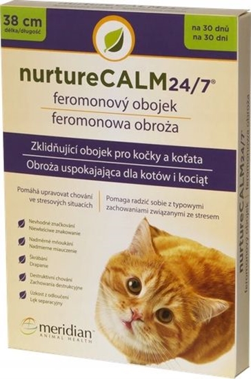 Picture of Meridian Obroa feromonowa uspokajajca dla kota NurtureCalm 24/7 Feline Pheromone Collar