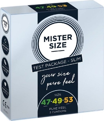 Изображение Mister Size Mister Size Condoms prezerwatywy dopasowane do rozmiaru 47mm 49mm 53mm 3szt.