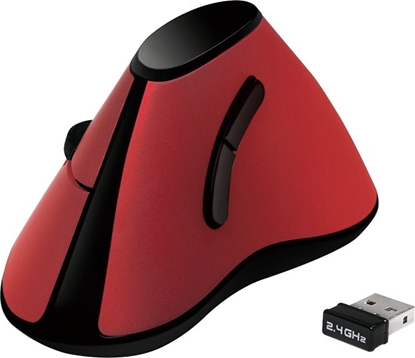 Изображение LogiLink Maus, ergonomisch vertikal, Funk 2.4 GHz, rot