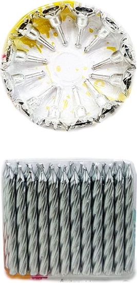 Picture of MK wieczki urodzinowe srebrne - 24 szt. uniwersalny