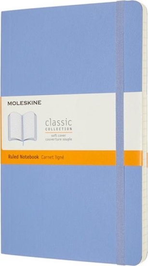 Изображение Moleskine Notes MOLESKINE Classic L (13x21 cm) w linie, mikka oprawa, hydrangea blue, 240 stron, niebieski