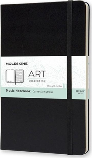 Изображение Moleskine Notes MOLESKINE music L, 13x21cm,w piciolinie, twarda oprawa, 192 strony, czarny