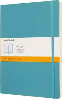 Attēls no Moleskine Notes MOLESKINE XL (19x25 cm) w linie, mikka oprawa, reef blue, 192 strony, niebieski