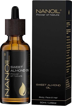 Изображение Nanoil NANOIL_Sweet Almond Oil olejek migdałowy do pielęgnacji włosów i ciała 50ml