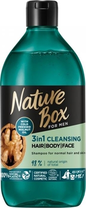 Изображение Nature Box NATURE BOX_For Men 3in1 Cleansing Hair,Body,Face szampon z olejem z awokado Orzech 385ml