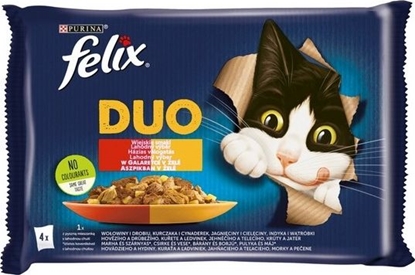 Изображение Nestle FELIX sasz.4x85g DUO WIEJSKIE SMAKI w galaretce /12