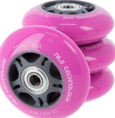 Изображение Nils Extreme PU 72x24 82A (4szt.) RÓOWE + ABEC-7 (8szt.) ZESTAW NILS EXTREME