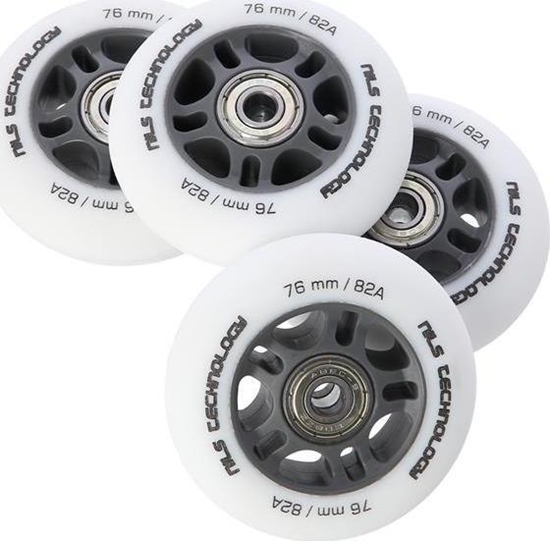 Picture of Nils Extreme PU 76x24 82A BIAE MATOWE (4 szt.) + ABEC-9 (8 szt.) ZESTAW NILS EXTREME