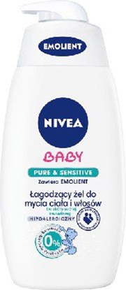 Attēls no Nivea Baby Łagodzący żel do mycia ciała i włosów Pure&Sensitive Emolient 500ml