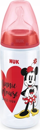 Изображение NUK Butelka First Choice ze wskaźnikiem temperatury Minnie czerwona 6-18 m 300 ml Nuk