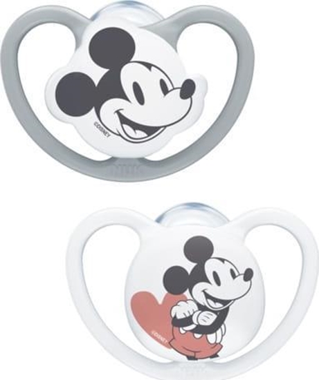 Picture of NUK Smoczek uspokajajcy silikonowy Space 2szt 0-6m Myszka Miki szary/ biay