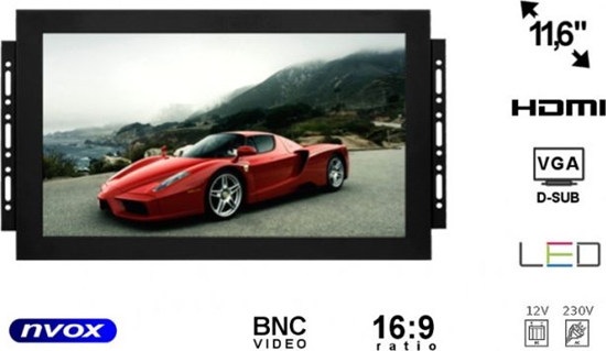 Picture of Nvox Monitor open frame ips led 12cali z wejściem vga hdmi bnc av