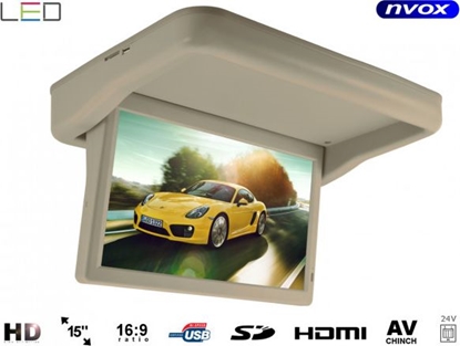 Picture of Nvox Monitor podwieszany podsufitowy automatycznie opuszczany LED HD 15cali HDMI USB SD Video-IN 24V.
