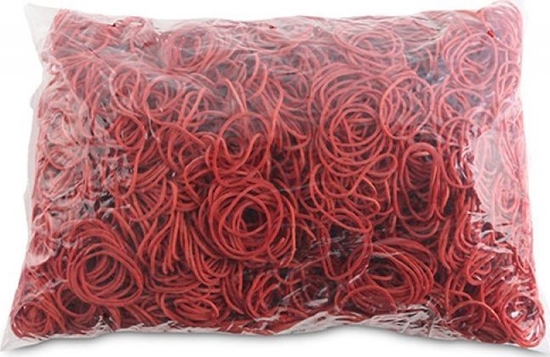 Изображение Office Products Gumki Recepturki Office Products, rednica 30Mm, 1,5X1,5Mm, 60% Kauczuku, 1000G, Zgrzewka, Czerwone