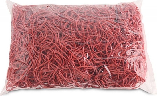 Изображение Office Products Gumki Recepturki Office Products, rednica 50Mm, 1,5X1,5Mm, 60% Kauczuku, 1000G, Zgrzewka, Czerwone