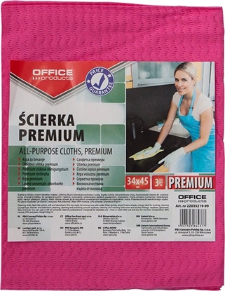 Attēls no Office Products cierka premium OFFICE PRODUCTS, wiskoza 80%, gr. 65g/mkg, 34x45cm, 3szt., mix kolorów