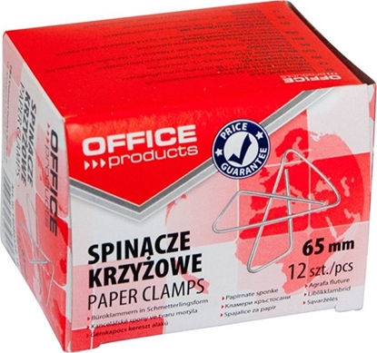 Picture of Office Products Spinacze krzyżowe, 65mm, 12szt., srebrne