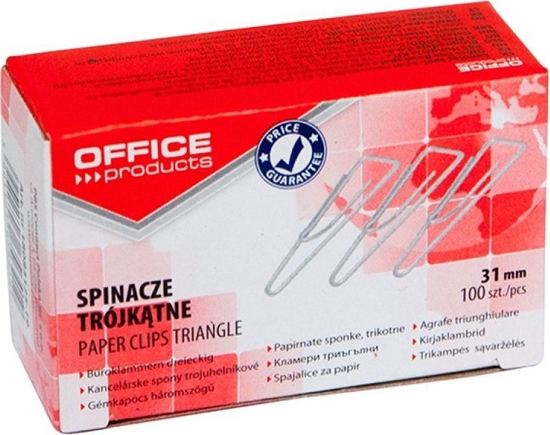 Picture of Office Products Spinacze trójktne OFFICE PRODUCTS, 31mm, 100szt., srebrne