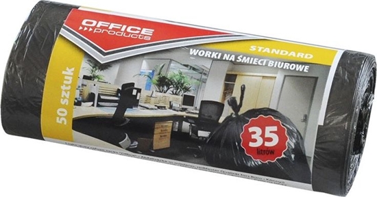 Picture of Office Products Worki na mieci biurowe OFFICE PRODUCTS, standard (HDPE), 35l, 50szt., czarne